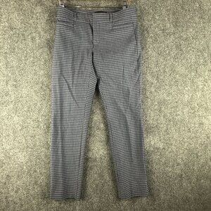Banana Republic  Pants Womens 4 Sloan  Blue Stretch Print Pockets Tapered Leg